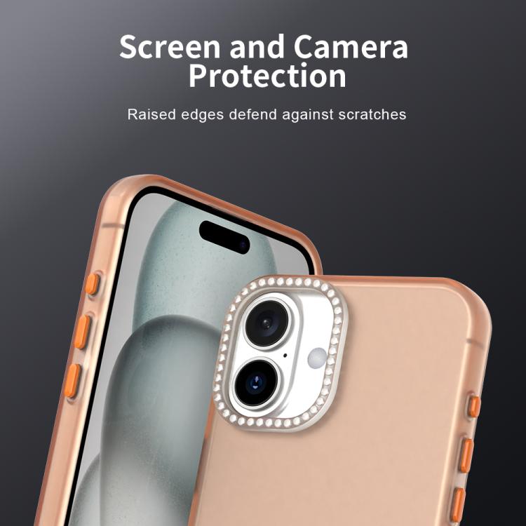 For iPhone 16 Plus Candy Diamond Frosted PC Hybrid TPU Phone Case