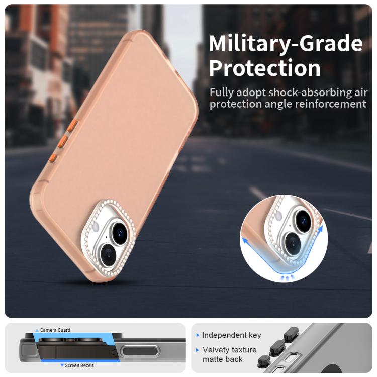 For iPhone 16 Plus Candy Diamond Frosted PC Hybrid TPU Phone Case