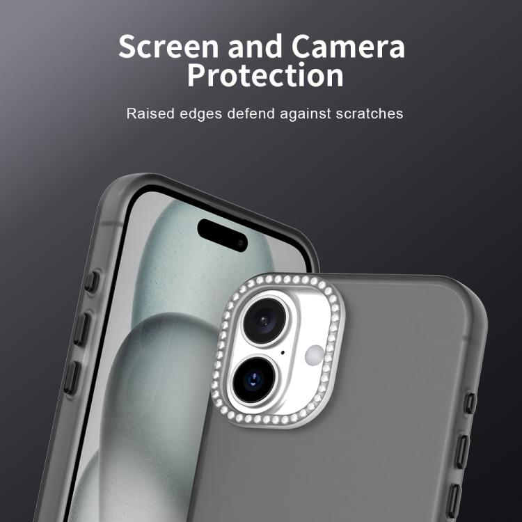 For iPhone 16 Plus Candy Diamond Frosted PC Hybrid TPU Phone Case