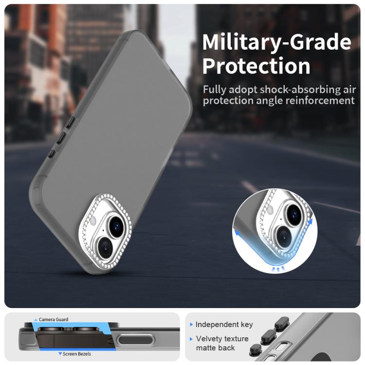 For iPhone 16 Plus Candy Diamond Frosted PC Hybrid TPU Phone Case