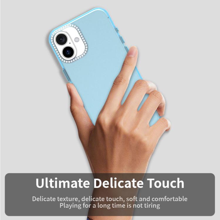 For iPhone 16 Plus Candy Diamond Frosted PC Hybrid TPU Phone Case