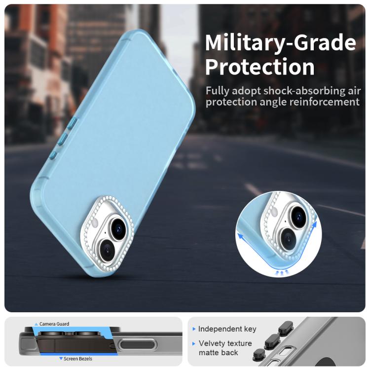 For iPhone 16 Plus Candy Diamond Frosted PC Hybrid TPU Phone Case