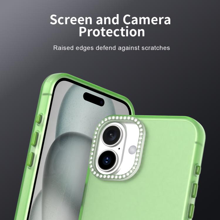 For iPhone 16 Plus Candy Diamond Frosted PC Hybrid TPU Phone Case