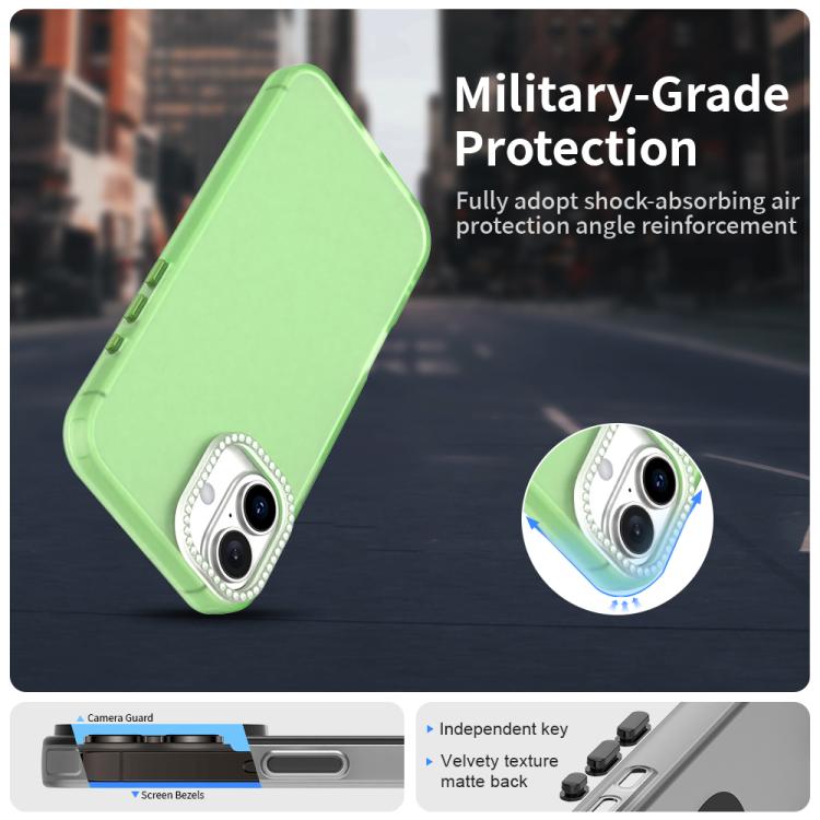 For iPhone 16 Plus Candy Diamond Frosted PC Hybrid TPU Phone Case