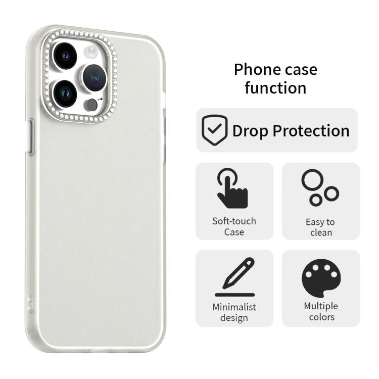 For iPhone 14 Pro Max Candy Diamond Frosted PC Hybrid TPU Phone Case