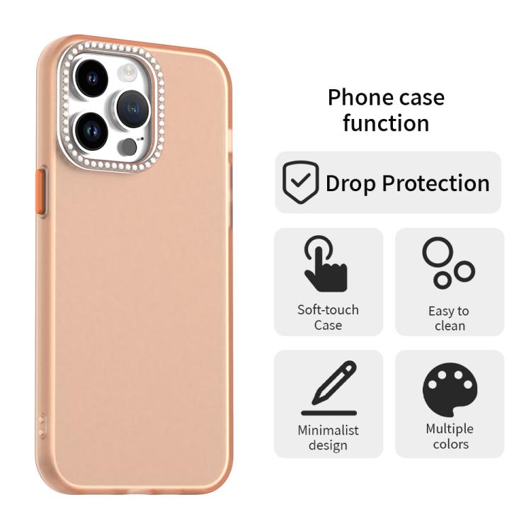 For iPhone 14 Pro Max Candy Diamond Frosted PC Hybrid TPU Phone Case