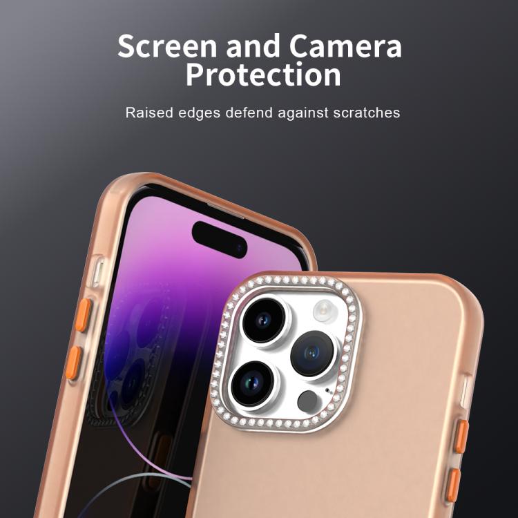 For iPhone 14 Pro Max Candy Diamond Frosted PC Hybrid TPU Phone Case