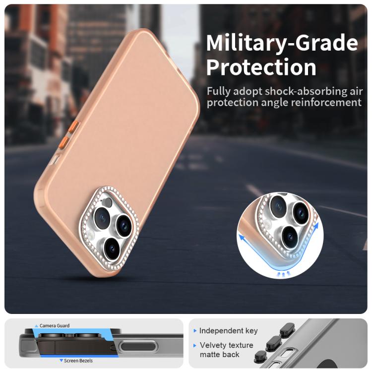 For iPhone 14 Pro Max Candy Diamond Frosted PC Hybrid TPU Phone Case
