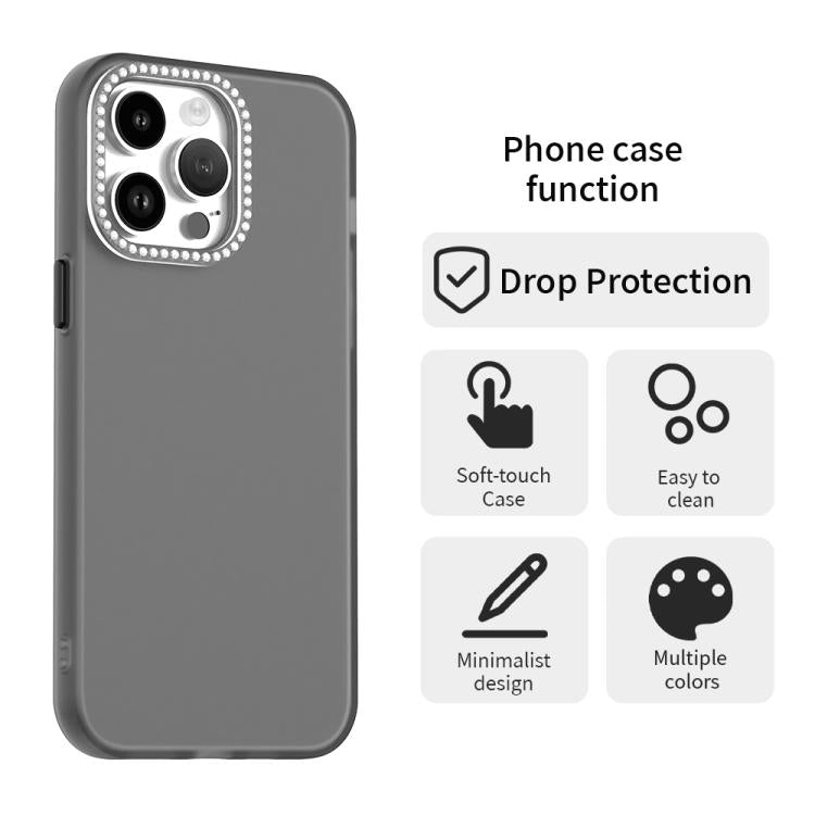 For iPhone 14 Pro Max Candy Diamond Frosted PC Hybrid TPU Phone Case