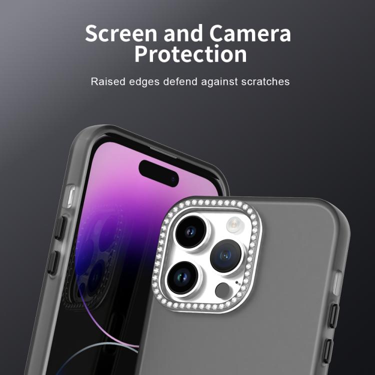 For iPhone 14 Pro Max Candy Diamond Frosted PC Hybrid TPU Phone Case