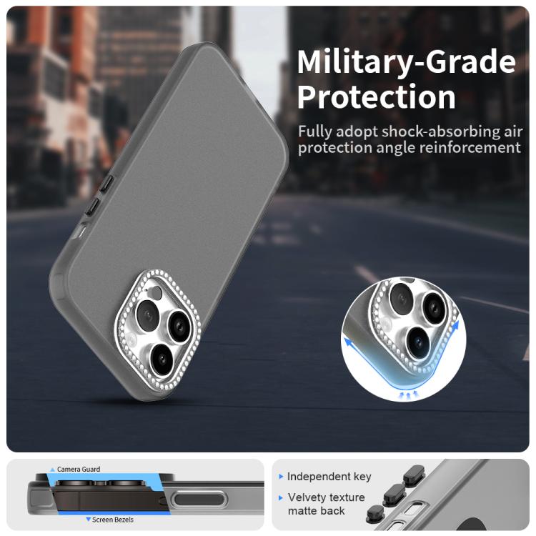 For iPhone 14 Pro Max Candy Diamond Frosted PC Hybrid TPU Phone Case