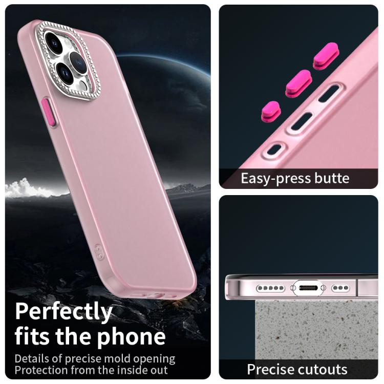 For iPhone 14 Pro Max Candy Diamond Frosted PC Hybrid TPU Phone Case