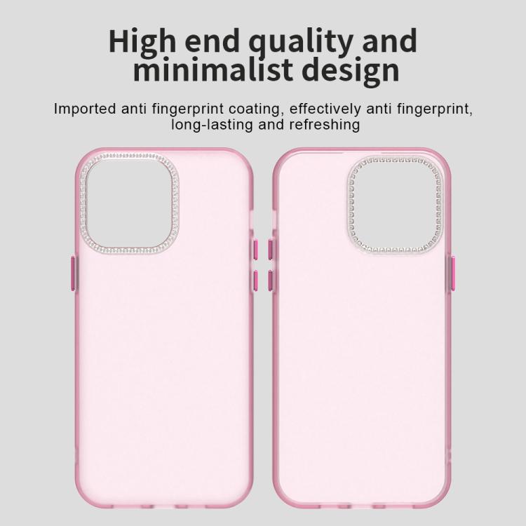 For iPhone 14 Pro Max Candy Diamond Frosted PC Hybrid TPU Phone Case
