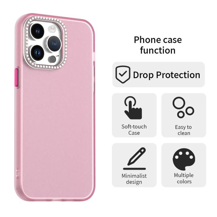 For iPhone 14 Pro Max Candy Diamond Frosted PC Hybrid TPU Phone Case