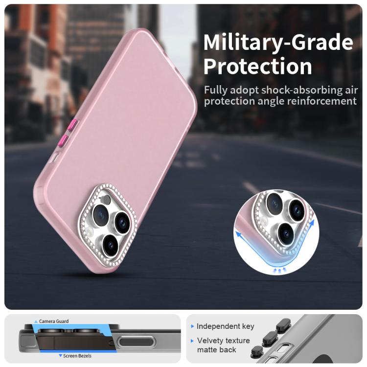 For iPhone 14 Pro Max Candy Diamond Frosted PC Hybrid TPU Phone Case