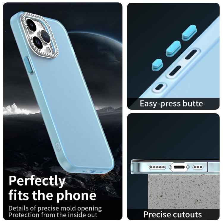 For iPhone 14 Pro Max Candy Diamond Frosted PC Hybrid TPU Phone Case