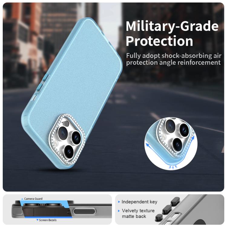 For iPhone 14 Pro Max Candy Diamond Frosted PC Hybrid TPU Phone Case