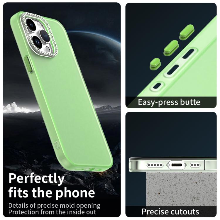 For iPhone 14 Pro Max Candy Diamond Frosted PC Hybrid TPU Phone Case