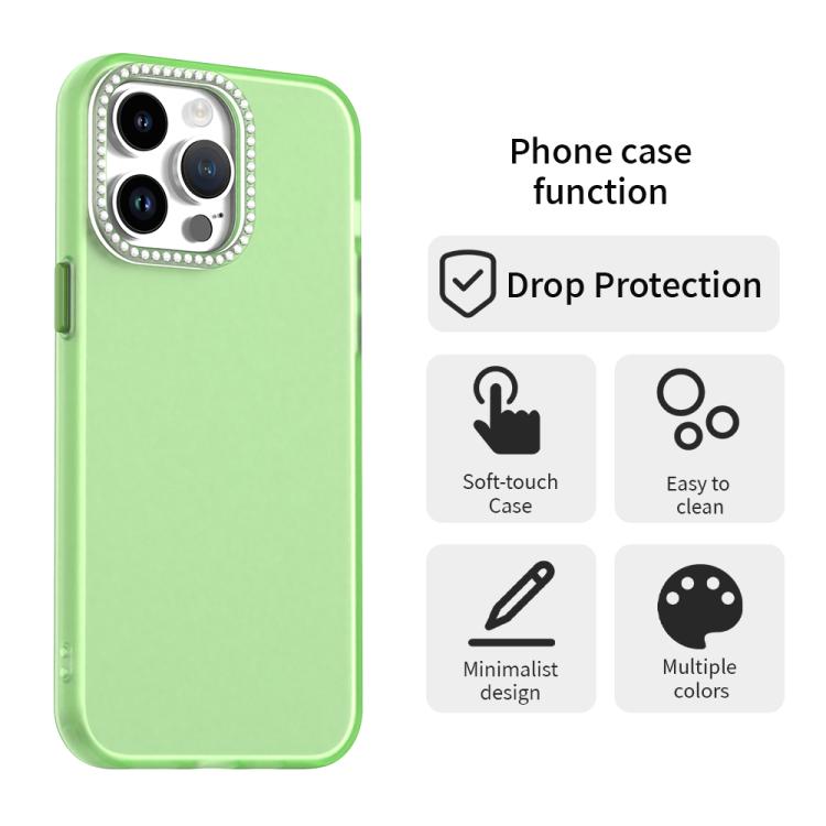 For iPhone 14 Pro Max Candy Diamond Frosted PC Hybrid TPU Phone Case