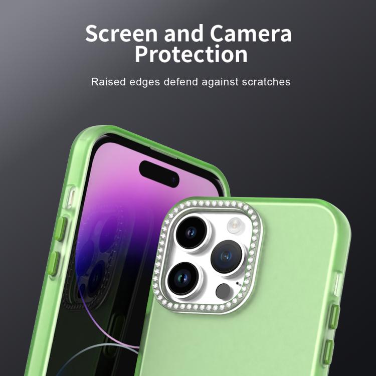 For iPhone 14 Pro Max Candy Diamond Frosted PC Hybrid TPU Phone Case