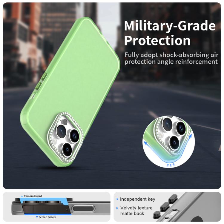 For iPhone 14 Pro Max Candy Diamond Frosted PC Hybrid TPU Phone Case