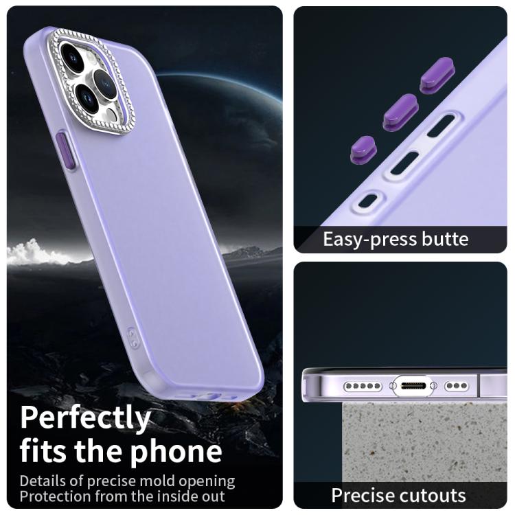 For iPhone 14 Pro Max Candy Diamond Frosted PC Hybrid TPU Phone Case
