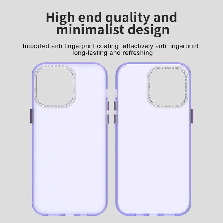 For iPhone 14 Pro Max Candy Diamond Frosted PC Hybrid TPU Phone Case