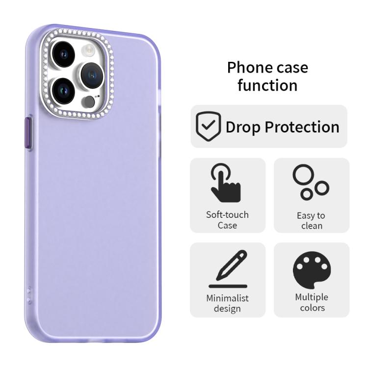 For iPhone 14 Pro Max Candy Diamond Frosted PC Hybrid TPU Phone Case