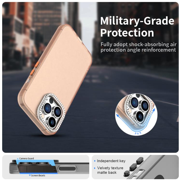 For iPhone 13 Pro Candy Diamond Frosted PC Hybrid TPU Phone Case