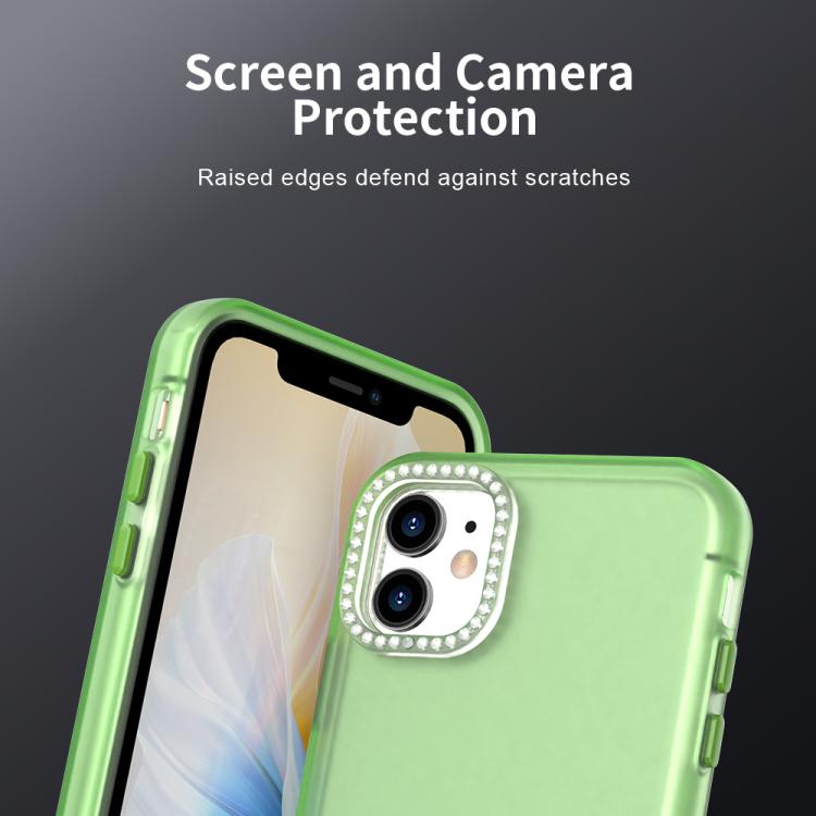 For iPhone 11 Candy Diamond Frosted PC Hybrid TPU Phone Case