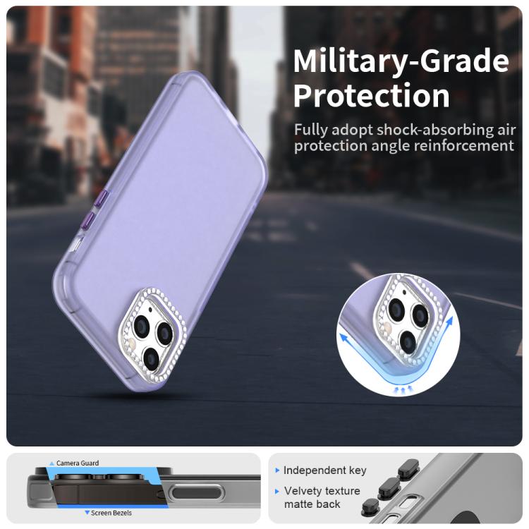 For iPhone 11 Pro Candy Diamond Frosted PC Hybrid TPU Phone Case