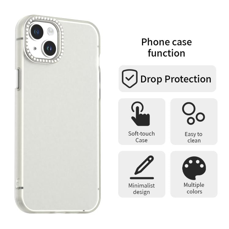 For iPhone 14 Plus Candy Diamond Frosted PC Hybrid TPU Phone Case