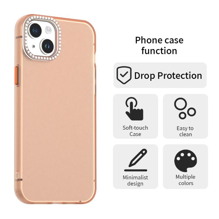 For iPhone 14 Plus Candy Diamond Frosted PC Hybrid TPU Phone Case