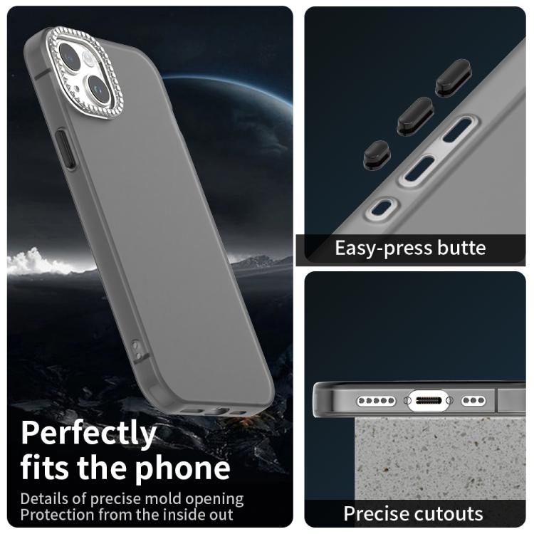 For iPhone 14 Plus Candy Diamond Frosted PC Hybrid TPU Phone Case