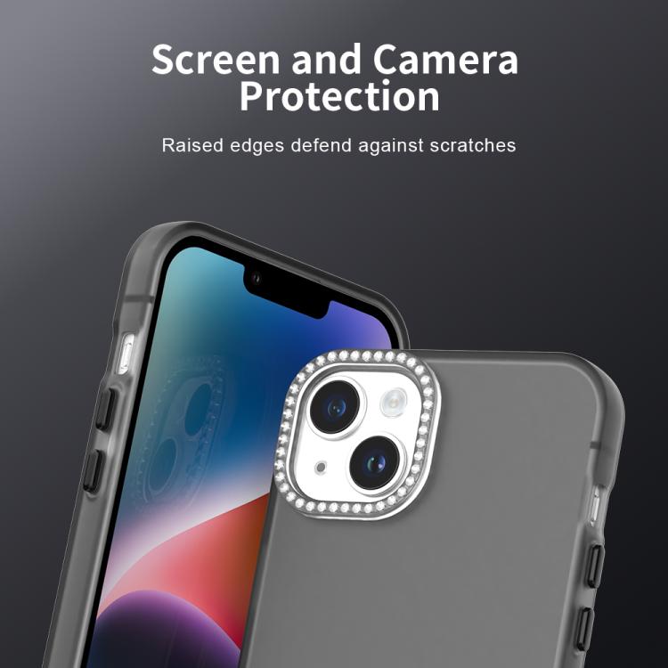 For iPhone 14 Plus Candy Diamond Frosted PC Hybrid TPU Phone Case