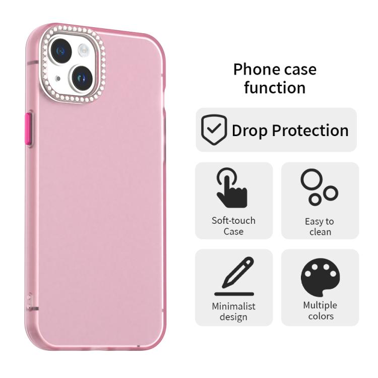 For iPhone 14 Plus Candy Diamond Frosted PC Hybrid TPU Phone Case