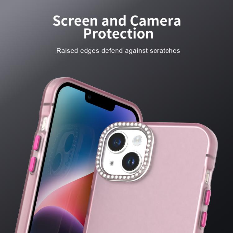 For iPhone 14 Plus Candy Diamond Frosted PC Hybrid TPU Phone Case