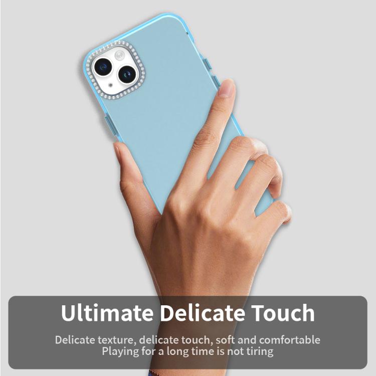 For iPhone 14 Plus Candy Diamond Frosted PC Hybrid TPU Phone Case