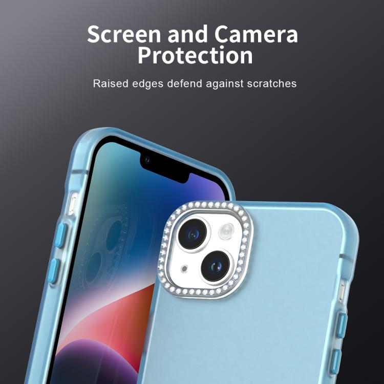 For iPhone 14 Plus Candy Diamond Frosted PC Hybrid TPU Phone Case