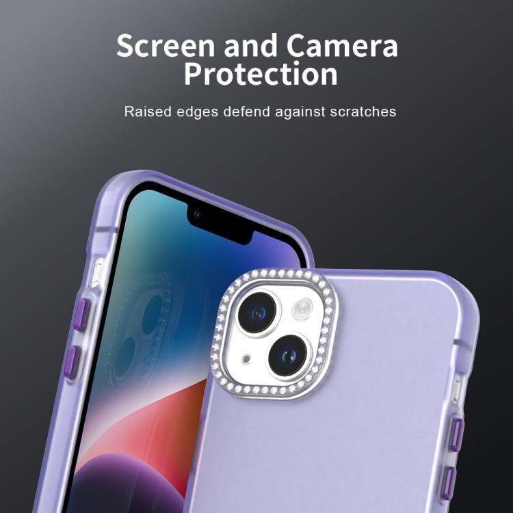 For iPhone 14 Plus Candy Diamond Frosted PC Hybrid TPU Phone Case