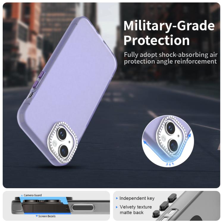 For iPhone 14 Plus Candy Diamond Frosted PC Hybrid TPU Phone Case