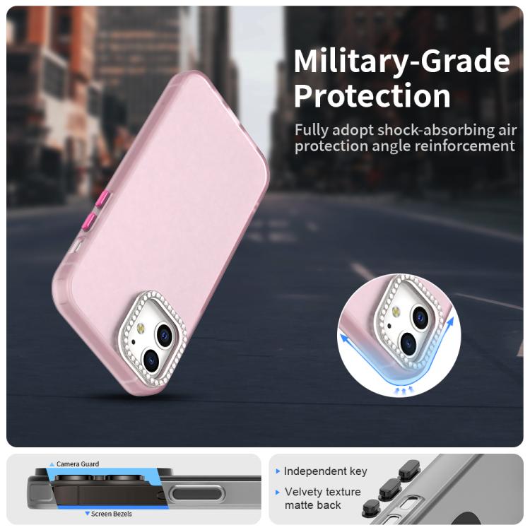 For iPhone 12 Pro Candy Diamond Frosted PC Hybrid TPU Phone Case