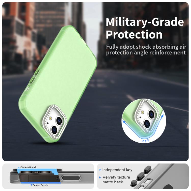 For iPhone 12 Pro Candy Diamond Frosted PC Hybrid TPU Phone Case