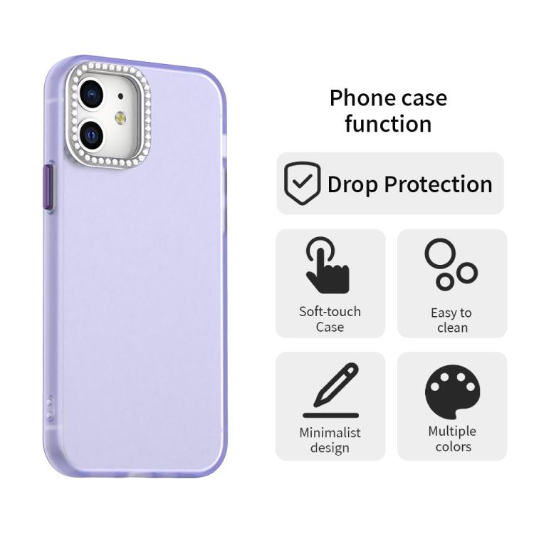 For iPhone 12 Pro Candy Diamond Frosted PC Hybrid TPU Phone Case