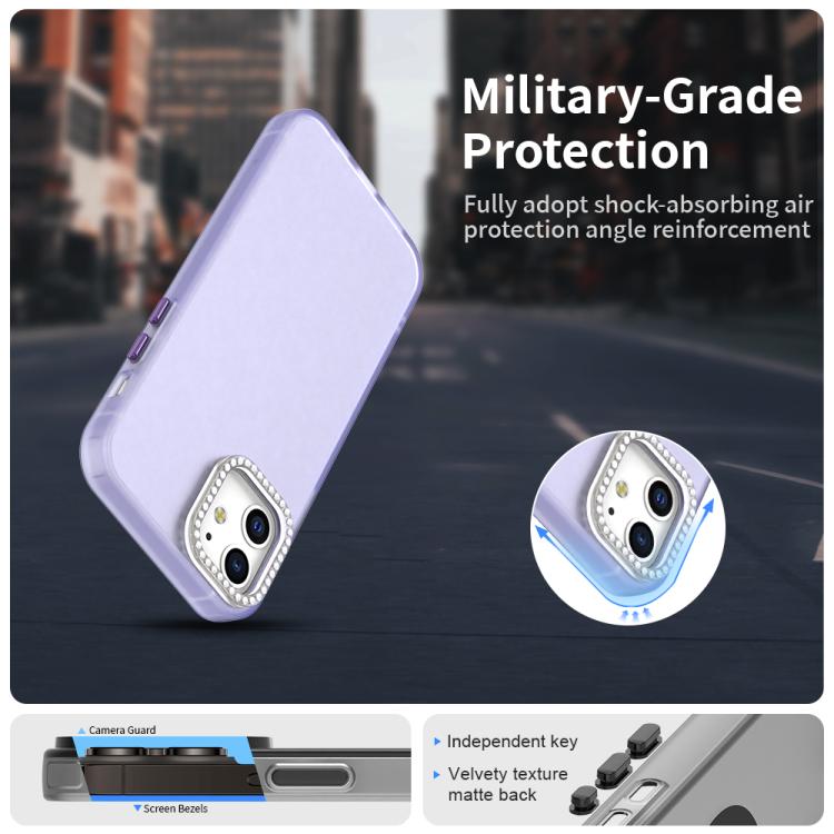 For iPhone 12 Pro Candy Diamond Frosted PC Hybrid TPU Phone Case