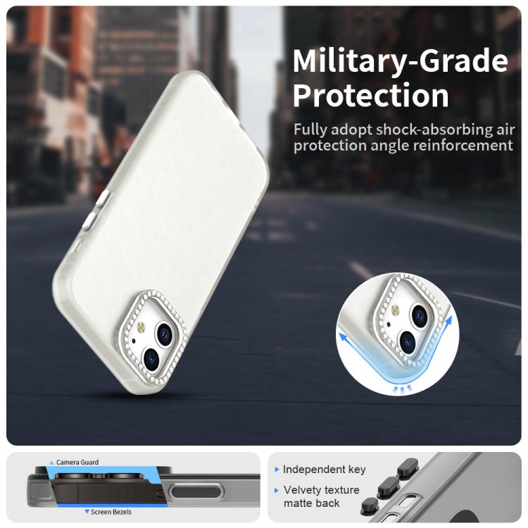 For iPhone 12 Candy Diamond Frosted PC Hybrid TPU Phone Case