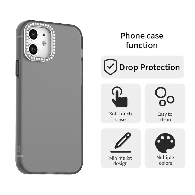For iPhone 12 Candy Diamond Frosted PC Hybrid TPU Phone Case