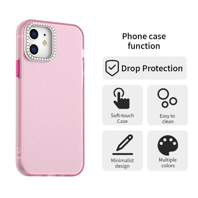 For iPhone 12 Candy Diamond Frosted PC Hybrid TPU Phone Case