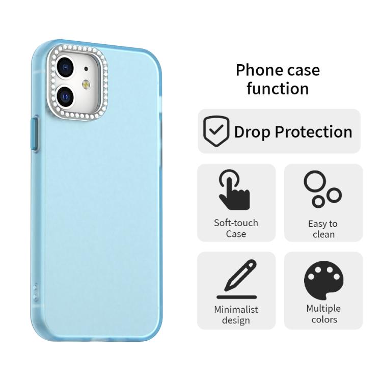 For iPhone 12 Candy Diamond Frosted PC Hybrid TPU Phone Case