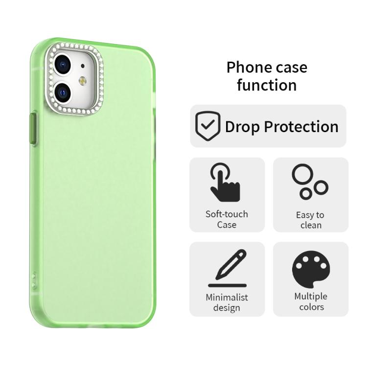 For iPhone 12 Candy Diamond Frosted PC Hybrid TPU Phone Case